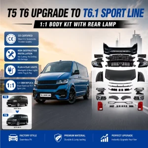 VW Multivan T5 T6 up T6.1 Sportline Facelist Body Kit Bumper Grille Fender Headlight Accessories