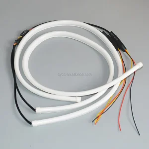 Vehicle Auto Exterior Lighting Systems 85CM Car Flexible Guide Strip White/Yellow Dual Color Headlight Tube Strip Led DRL Light