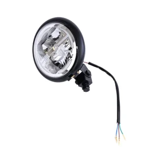Vintage Retro Style Motorcycle Lighting System Universal Black LED Front Head Lamp for Motorbikes