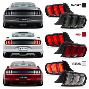 Vland Taillight Red Smoked Clear Euro Led Rear Tail Light for S550 Ford Mustang GT