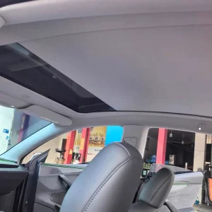 Voice Control PVC Sunshade for Tesla Model Y Juniper Electric Roof Curtain Ambient Light Heat Proof Auto Open Close Minimalist