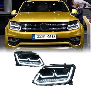 Volkswagen Amarok Headlight Assembly Modification LED Projector Headlights Daytime Running Lights Flowing Turn Signals 12V