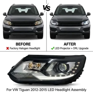Volkswagen Tiguan Headlight Assembly LED Daytime Running Light Lens