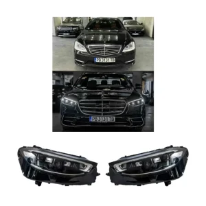 W221 Headlight Upgrade to W223 for Benz S-Class S300 S350 LED Head Lamp DRL Signal Projector Lens Automotive Modified