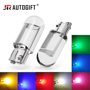 W5W LED T10 Car Light COB Glass Red White Blue 7 Color Auto License Plate Lamp Dome DRL Car Bulbs 12V 24V