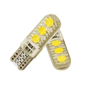 W5W T10 Car LED Light Bulb 12V 24V 5050 6SMD Silicone White Auto Interior Dome Door Maps Wedge Side License Plate Lamps