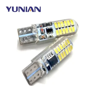 W5W T10 LED Silica Gel Indicator Bulb CANBUS W5W 194 168 4014 15SMD Auto License Plate Lamp Reading Dome Interior Car Lights