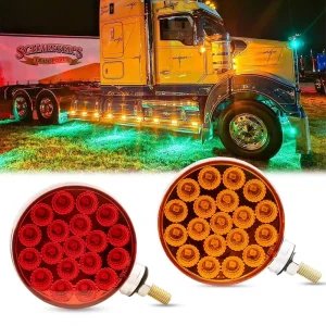 WTTG DOT Truck Decorative Double Sided Flat Head LED Light Waterproof High Brightness Lamp for Trucks Trailers Buses