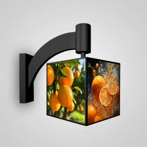 Wall Mounted 360 Degree Auto Spin 4 Face LED Backlit Menu Board Replaceable Poster Light Box for Bar Fast Food Restaurant Cafe