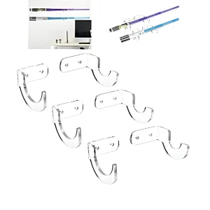 Wall Mounted Clear Acrylic Lightsaber Stand Lucite Wall Bracket Holder Acrylic Lightsaber Swords Light Saber Display Rack