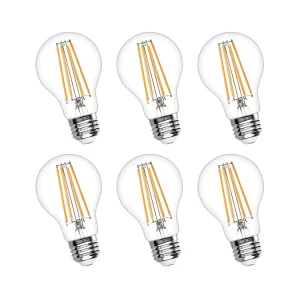 Warm Color E26 Medium Base 6W 2700K A19 Dimmable Vintage ST64 Filament Edison LED Bulb AC Solar DC 360 Beam Home Restaurant