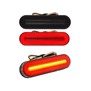 Waterproof 12V 24V 3-in-1 LED Trailer Truck Signal Light with Neon Halo Stop Turn Tail Position Running Light ATV UTV RV Boat