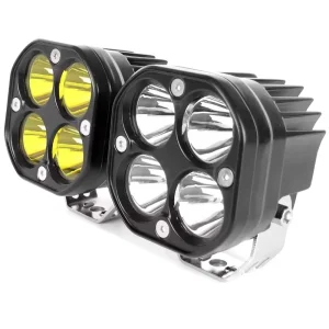 Waterproof 12V 24V White Amber 3 Inch 40W Fog Driving Lamp Spotlight Square Auxiliary Spot Light LED Pod Light for Car 4×4 Truck