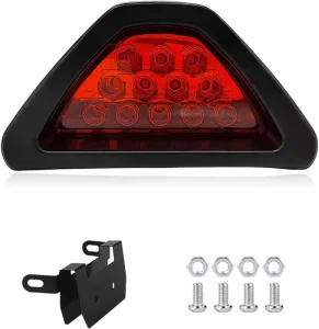 Waterproof 12V LED F1 Style Brake Light Triangle Red Strobe Flash Tail Lamp Universal Rear Stop Warning Light for All Vehicles