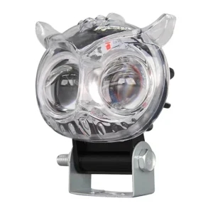 Waterproof 12W Motorcycle LED Front Driving Lamp Styling Owl with 8V-80V High Low Beam Dual Color Headlight for Lighting Systems