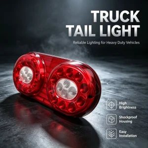 Waterproof 28LED LED Tail Light Truck Trailer Rear Stop Turn Signal Lamp Universal Commercial Vehicle Rear Tail Lamp