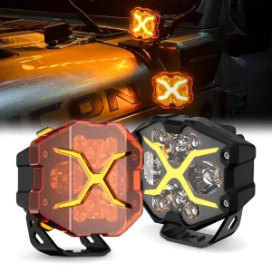 Waterproof 4×4 LED Light Bars Offroad Laser Fog Pods Work Light for Cars and Trucks Auto Exterior Lighting