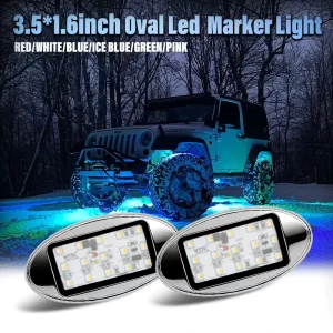 Waterproof Amber Blue Custom Color Side Marker Light High Power Truck Decorative Light Led Rock Light for Truck Trailer Buses