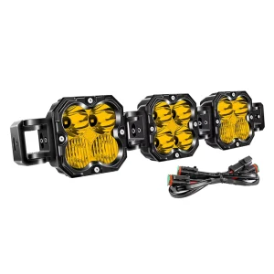 Waterproof Dustproof Auto Exterior LED Modification Four Leaf Clover Square Spotlight Shockproof Roof Mount Offroad Work Light