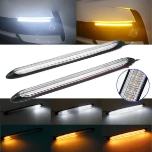 Waterproof Headlight Strip Sequential Light 2Pcs Led Car DRL Daytime Running Light