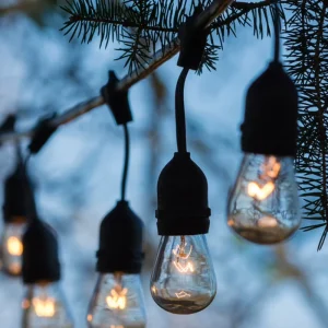 Waterproof Holiday Party Outdoor Commercial E26 S14 48FT LED Bulb Festoon Fairy String Light