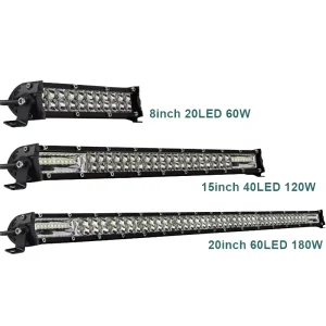 Waterproof IP68 12D Yellow White Strobe Dual Color 7 Inch Offroad 120W 18000LM LED Light Bar Roof Lights 4×4