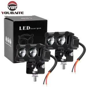 Waterproof Ip67 Motorcycle Led Spotlight Auxiliary Light Motorcycle Dual Color Driving Headlight Fog Lamp Lighting System