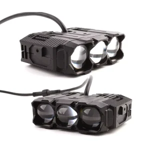 Waterproof LED Auxiliary Light 3 Lens Car Grille Light 6500K White 3000K Amber 116W Front Grill Lights for Car