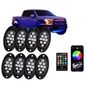 Waterproof RGB Ambient Light for Mini Truck ATV Off Road SUV Automotive Remote Control Chassis Lamp for Cars