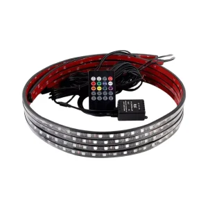 Waterproof RGB LED Strip Light Underbody Exterior Ambient Lighting Kit Multicolored Remote Control Car Underglow Lights