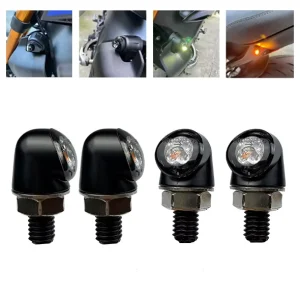 Waterproof Retro Amber Red Turning Indicator Lamp Motorcycle LED Mini Turn Signal Light Universal for Scooters Electric Bikes