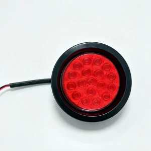 Waterproof Round LED Truck Tail Light High Bright 24V 18LED Stop Turn Warning Lamp Red Amber White for Heavy Duty Truck