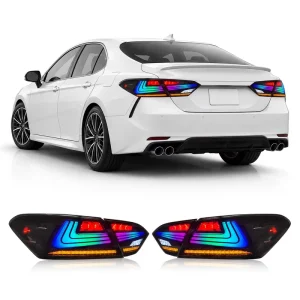Waterproof Sealed Sequential LED Tail Light for Toyota Camry Plug and Play 6000K Bright Reverse RGB