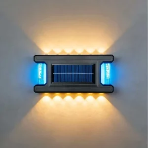 Waterproof Solar Wall Light RGB Bubble Color Changing Up Down LED Lamp Auto Dusk Dawn Outdoor Courtyard Decor Wall Sconce