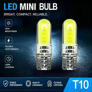 White 2W LED Bulbs for Cars T10 CANBUS Error Free DC12V Interior Lighting