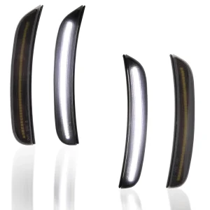 White Fender Flare Side Marker Lights for Dodge Charger 2015-2023 LED Signal Reflector Blinker Indicator Lamps