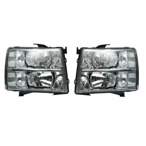 White Halogen Headlight Assembly for Chevrolet Silverado 1500