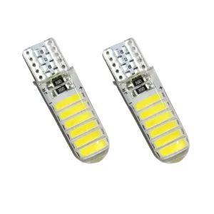 White Silica Material Crystal W5W T10 7020 12SMD LED License Plate Light 12V 24V Car Accessories LED Wedge Bulb