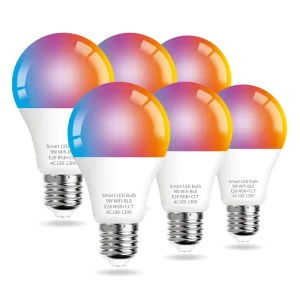 WiFi Smart Light Bulb 110-130V E27 9W RGB Lamp Alexa Google Home Control RGBW Dimmable A60 LED Light Bulb