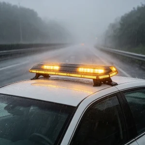 Wide Coverage LED Emergency Light Bar 218mm Narrow Frame for Trailers Buses and Special Purpose Transport Vehicles