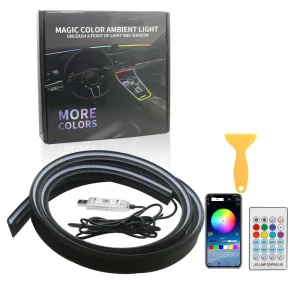 Wireless App Controlled Acrylic Holographic Dashboard Ambient Light Windshield Car Decor Lamp Ambient Lighting Car