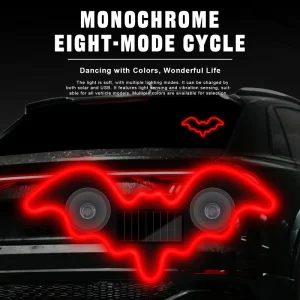 Wireless Car Safety Flashing Light Bat Solar Powered LED Bat Ambient Light Suction Cup Anti-collision Strobe Light