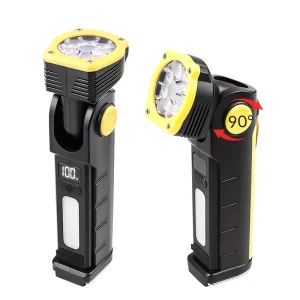 Working Light 7 Modes Red Warning Light 1200mAh 180° Rotating Strong Magnetic LED COB Car Repair Digital Display Work Lighting