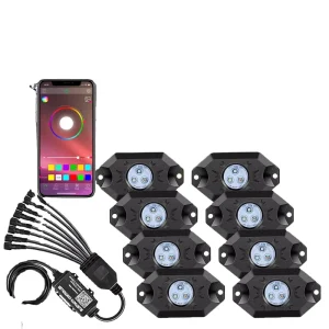 X 7SEVEN 12V 24V RGB Universal Car Off Road Rock Light Chassis Light Waterproof Flash Warning Lamp Truck Led Side Marker Light