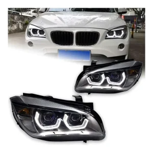 X1 E84 Upgrade Headlights for BMW X1 LED Head Lamp Eyebrow Double Lens Headlight Modified AngelEye DRL Hid Bi Xenon