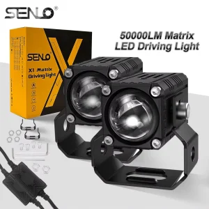 X1 Plus 50W LED Aluminum Front Motorcycle Fog Headlights White Yellow Mini Driving Lights 5000LM DC 9V 24V IP68 Lighting System
