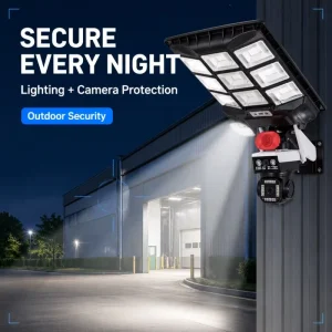 X16 Dual Camera Solar Wall Light 30W Lighting 24AH Battery Integrated Solar Panel Farm Villa Gate Solar Security Light