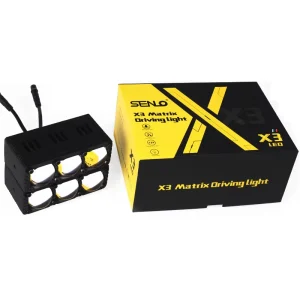 X3 140W Motorcycle Lighting System Mini 3 Lens Headlight Spot Light Fog Lamp Dual Color Driving Lights for Motorbike
