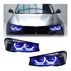 X3 F25 X4 F26 Dual DRL Upgrade Headlights 2-color Version LED Head Lamp Ikon Projector Lens Headlamps Modified for BMW
