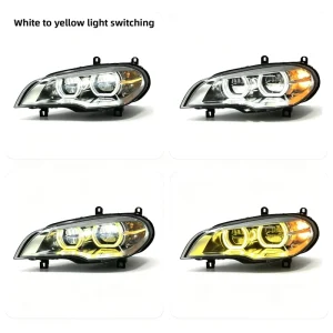 X5 E70 High Spec 12V 55W LED Headlight Assembly Dual Beam Angel Eyes Daytime Running Lights Cross Border Supply